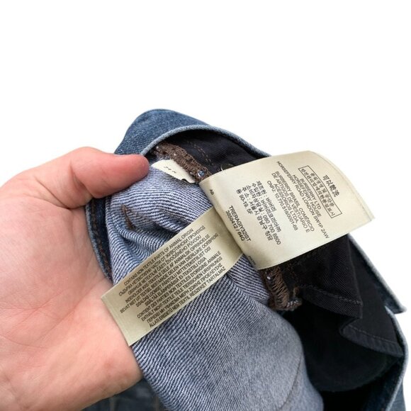 VINTAGE Burberry Jeans Size 34 Blue RIPPED CROTCH - Picture 7 of 10